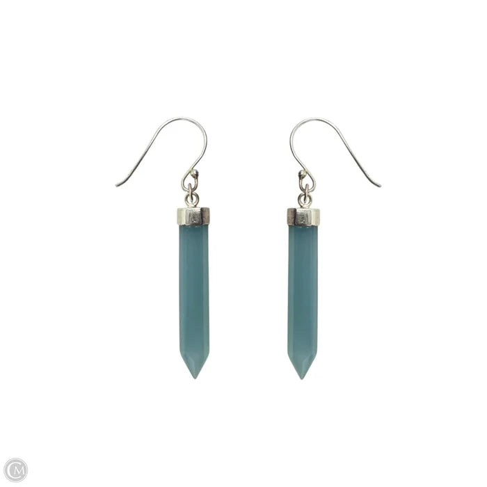 Blue Chalcedony Point Earrings