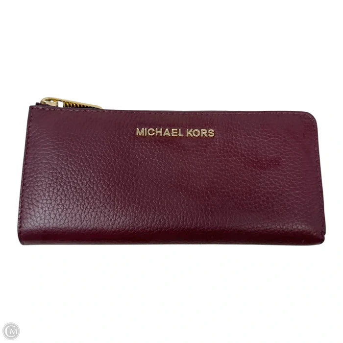 Corner Zip Wallet Leather By Michael By Michael Kors, Size: Medium