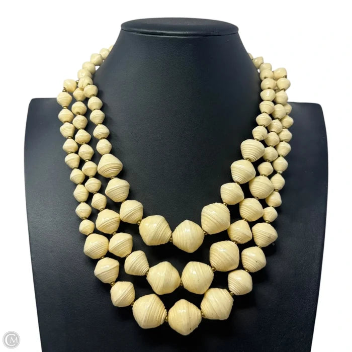 Cream Bead Layered Statement Necklace