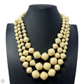 Cream Bead Layered Statement Necklace