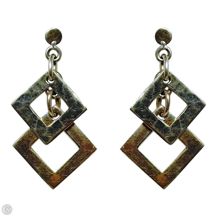 Geometric Dangle Earrings Sterling Silver
