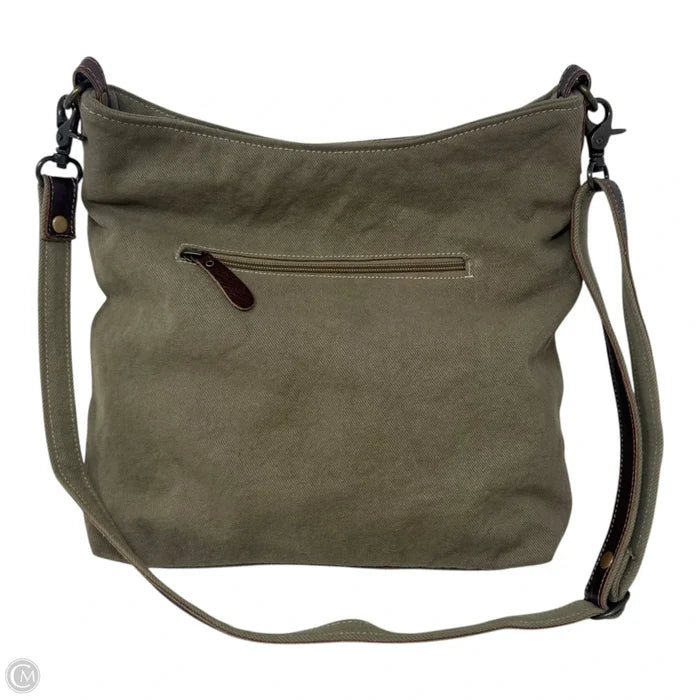 Leather Trim Handbag By Myra, Size: Medium