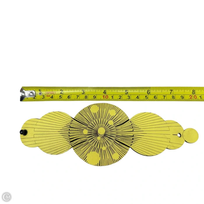Yellow Die Cut Leather Celestial Cuff Bracelet